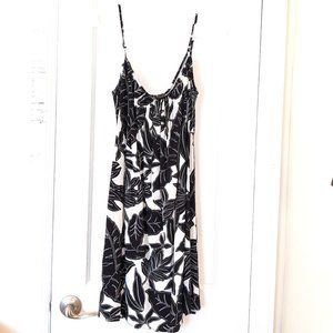 Tommy Bahama Black & White Tropical Sundress w Adjustable Spaghetti Straps